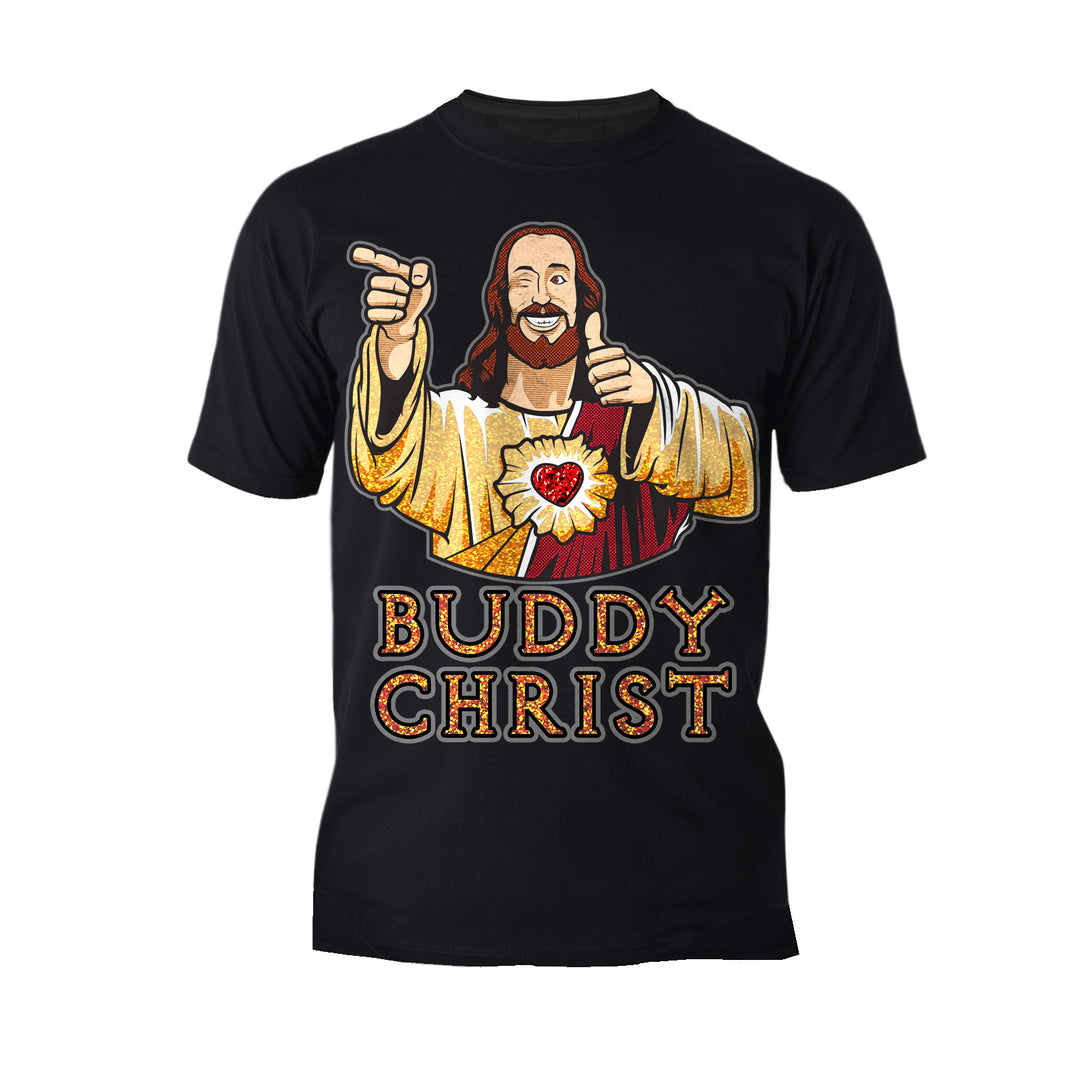 Kevin Smith View Askewniverse Buddy Christ Got Golden Wow Edition Official Men's T-Shirt Black - Urban Species