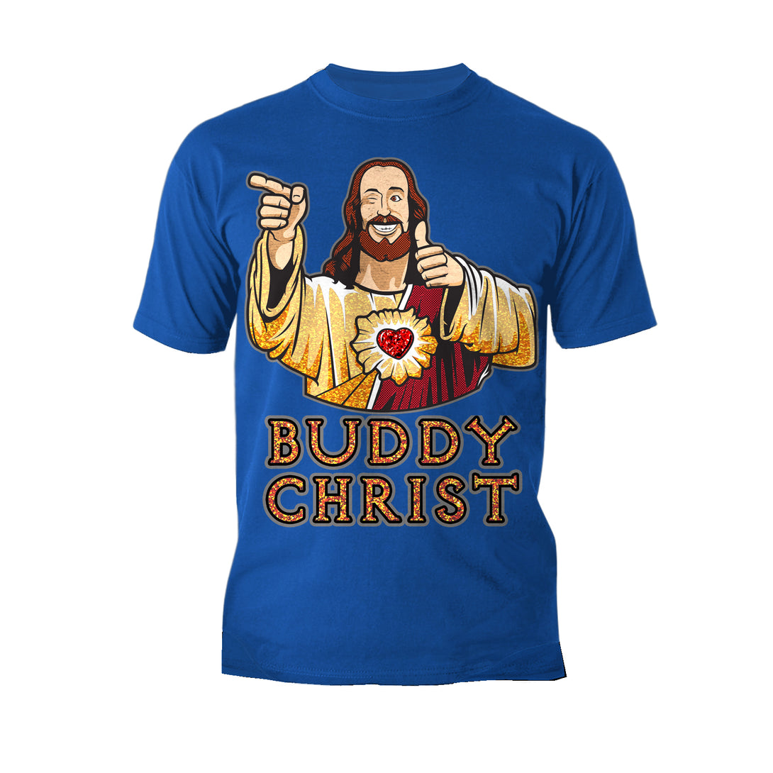 Kevin Smith View Askewniverse Buddy Christ Got Golden Wow Edition Official Men's T-Shirt Blue - Urban Species