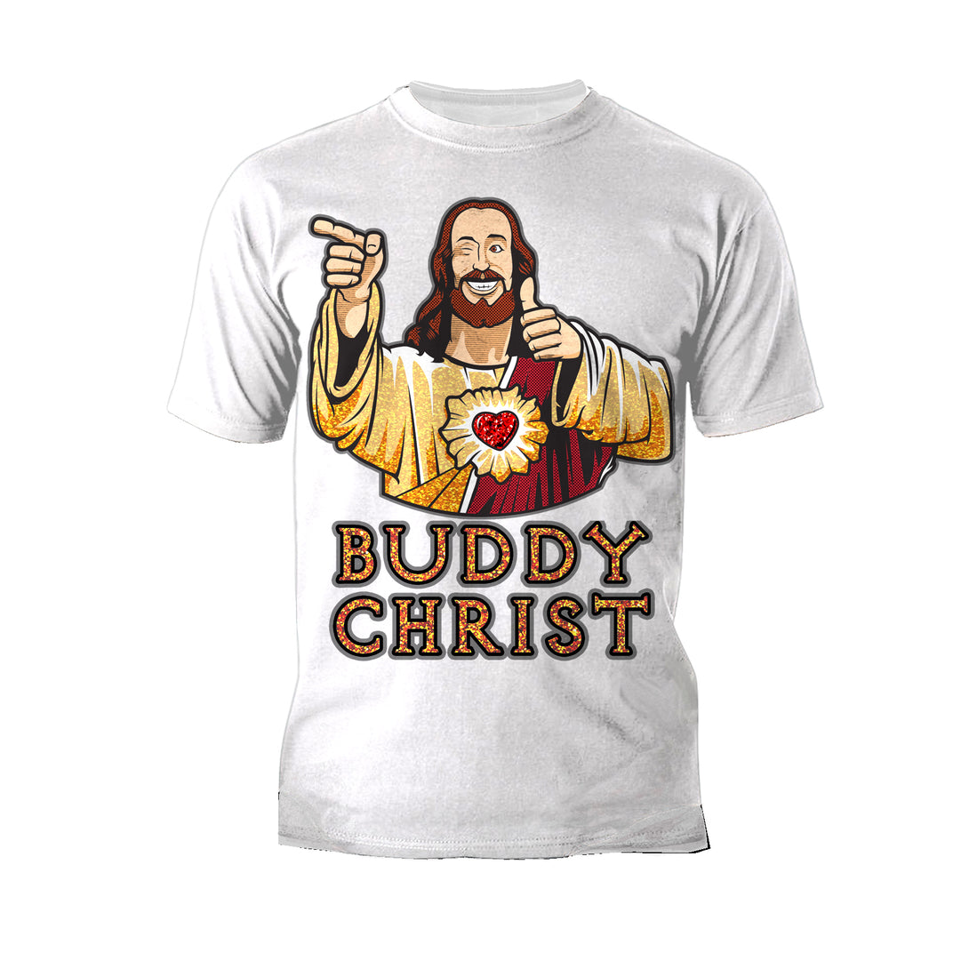 Kevin Smith View Askewniverse Buddy Christ Got Golden Wow Edition Official Men's T-Shirt White - Urban Species