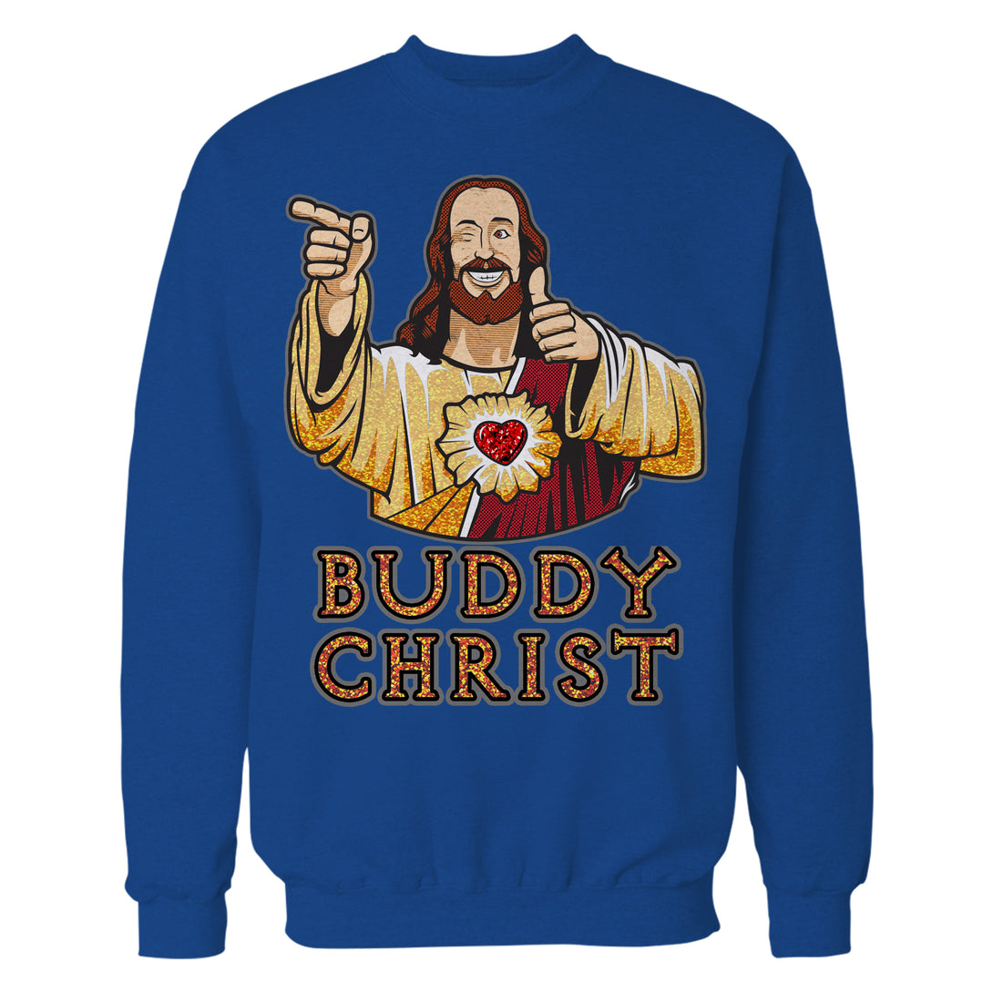 Kevin Smith View Askewniverse Buddy Christ Got Golden Wow Edition Official Sweatshirt Blue - Urban Species