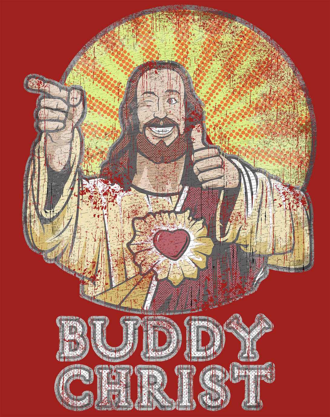 Kevin Smith View Askewniverse Buddy Christ Got Summer Vintage Variant Official Women's T-Shirt Red - Urban Species Design Close Up