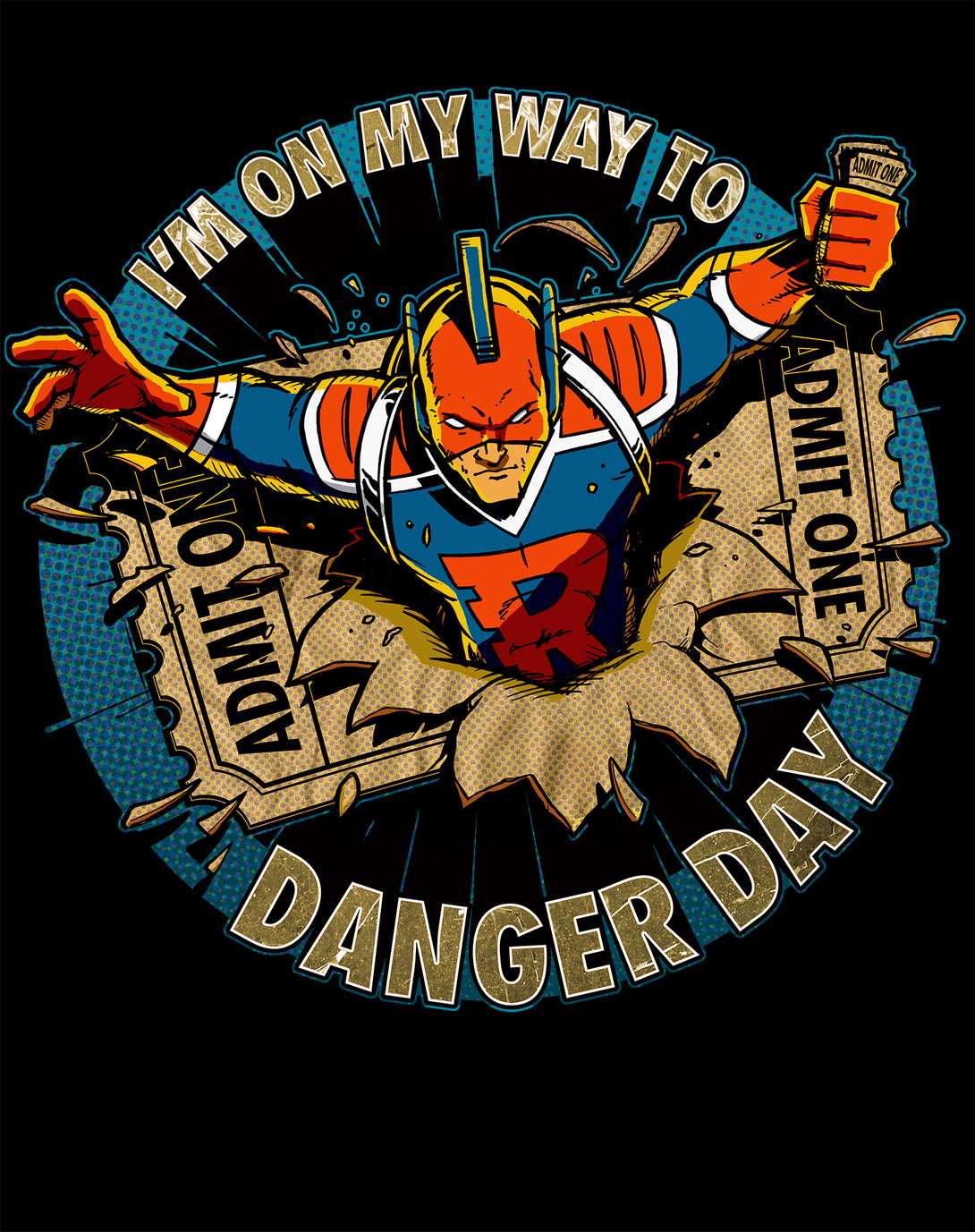 Kevin Smith View Askewniverse Danger Days Logo LDN Edition Official Men's T-Shirt Black - Urban Species Design Close Up
