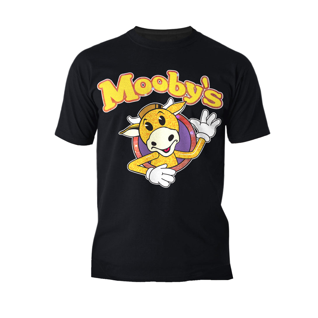 Kevin Smith View Askewniverse Mooby's Logo Golden Calf Edition Official Men's T-Shirt Black - Urban Species