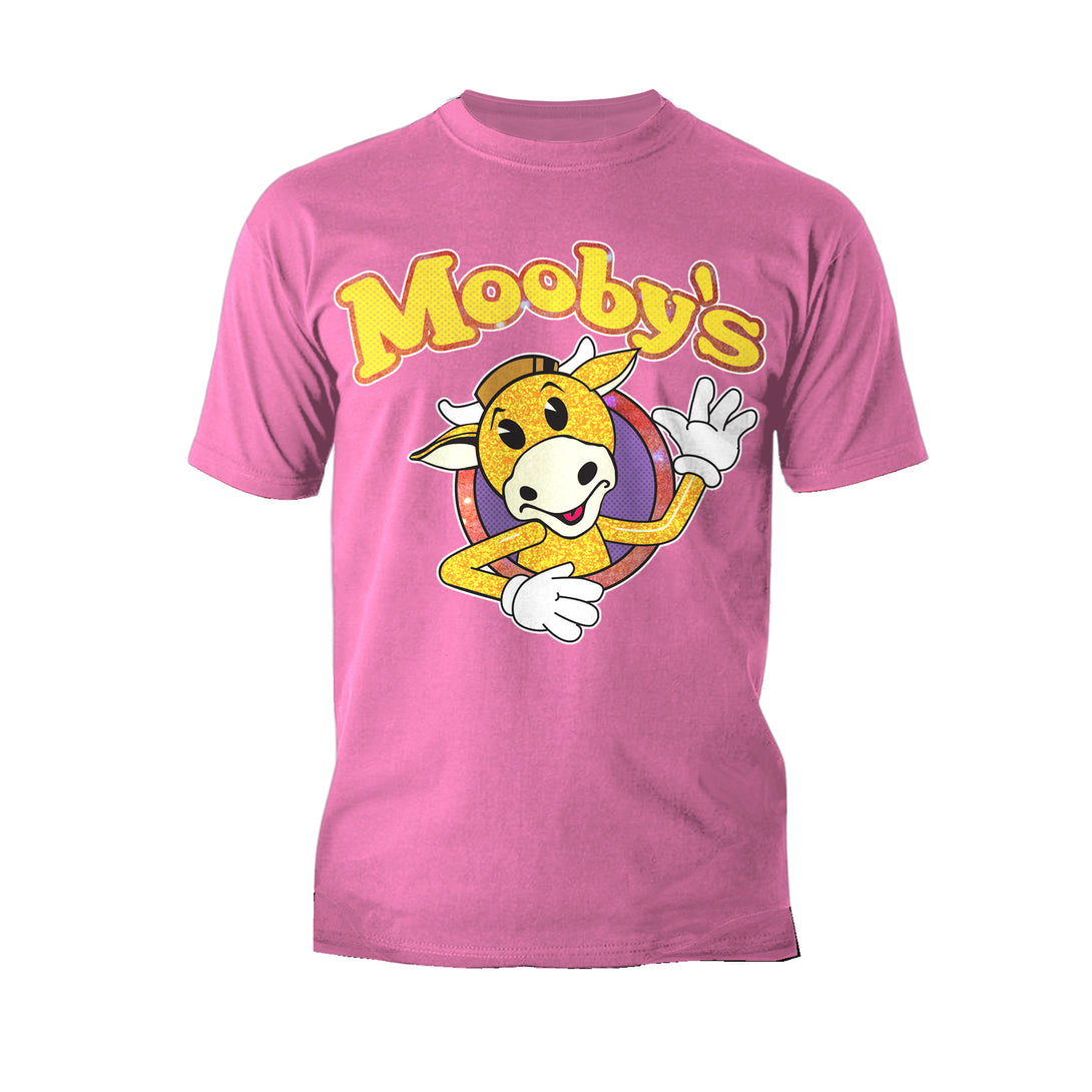 Kevin Smith View Askewniverse Mooby's Logo Golden Calf Edition Official Men's T-Shirt Pink - Urban Species