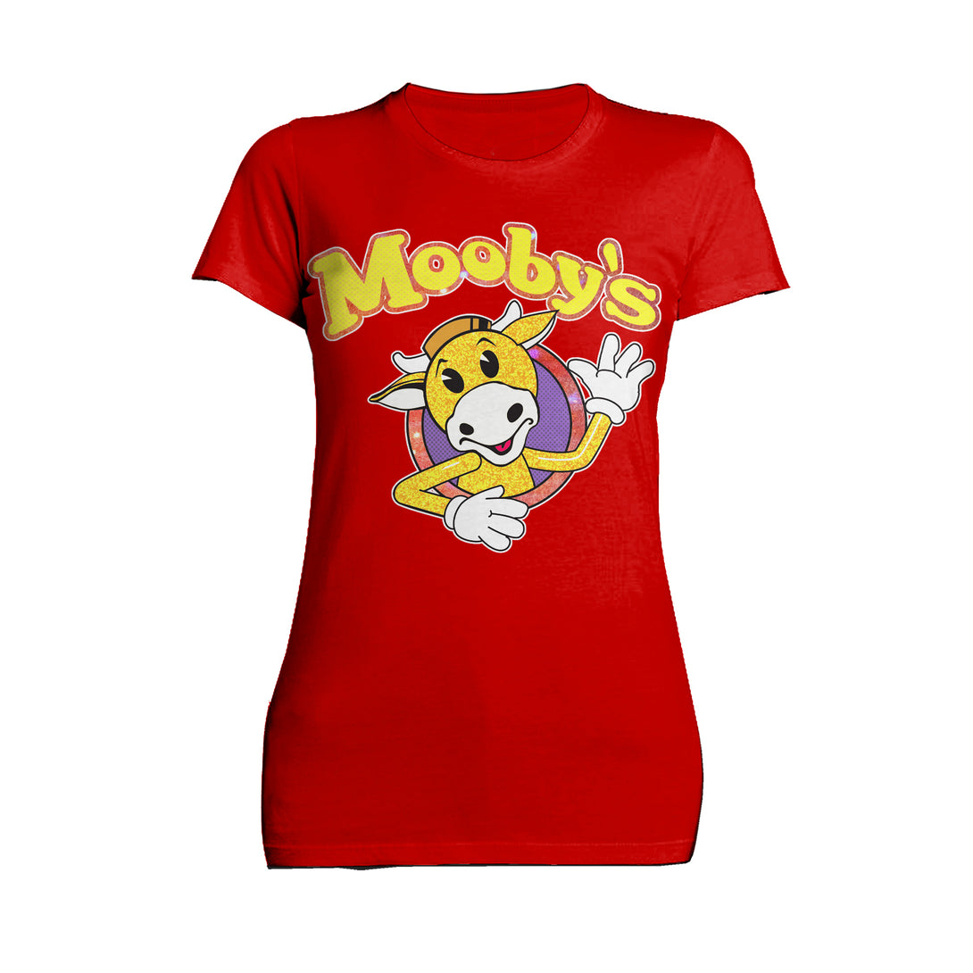 Kevin Smith View Askewniverse Mooby's Logo Golden Calf Edition Official Women's T-Shirt Red - Urban Species
