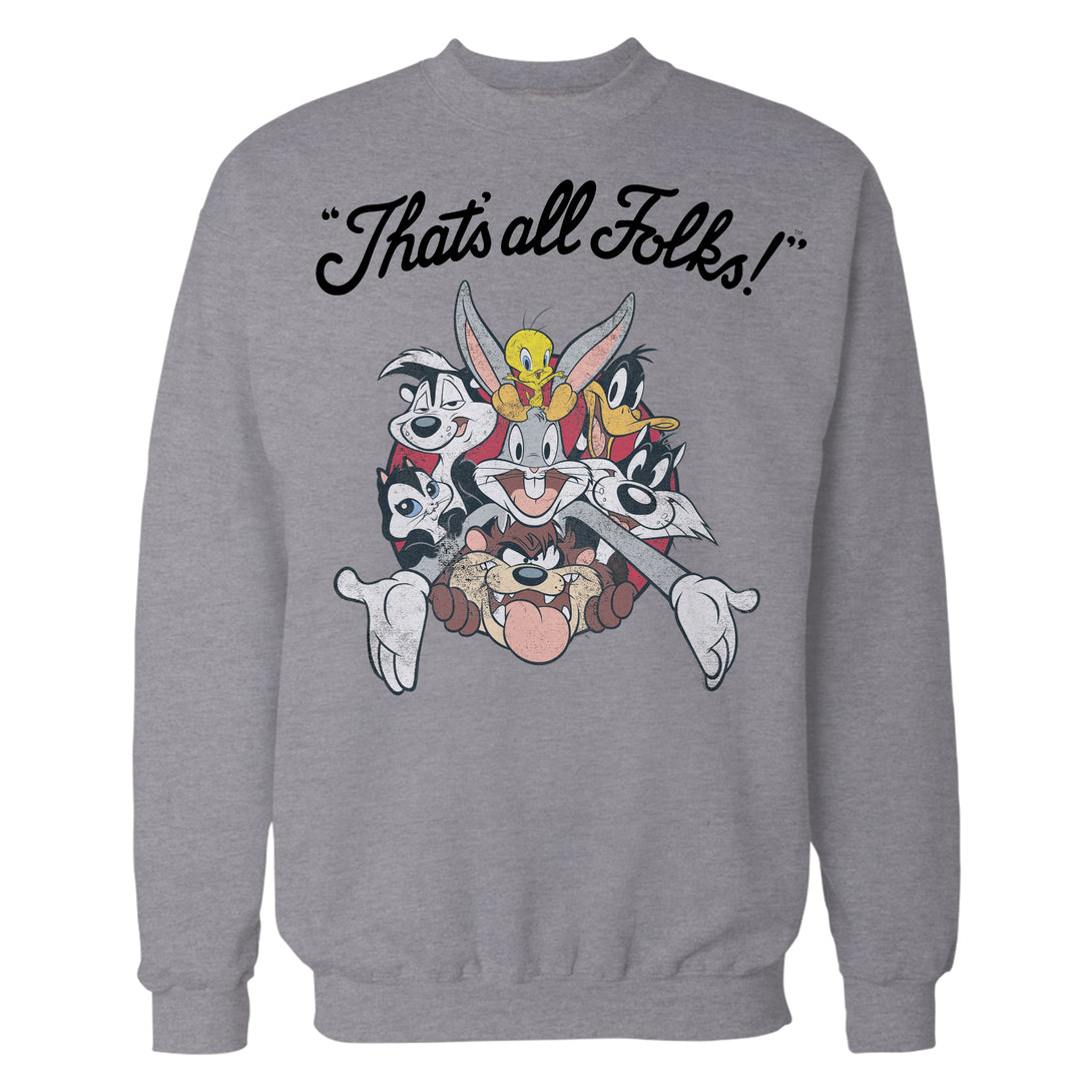Looney Tunes All Stars That's All Folks Official Sweatshirt Sports Grey - Urban Species