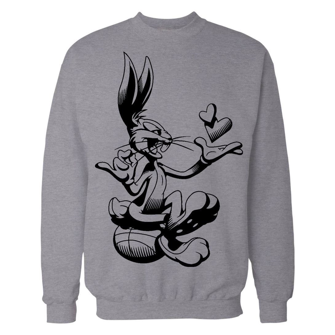 Looney Tunes Bugs Bunny Line Ball Heart Official Sweatshirt Sports Grey - Urban Species