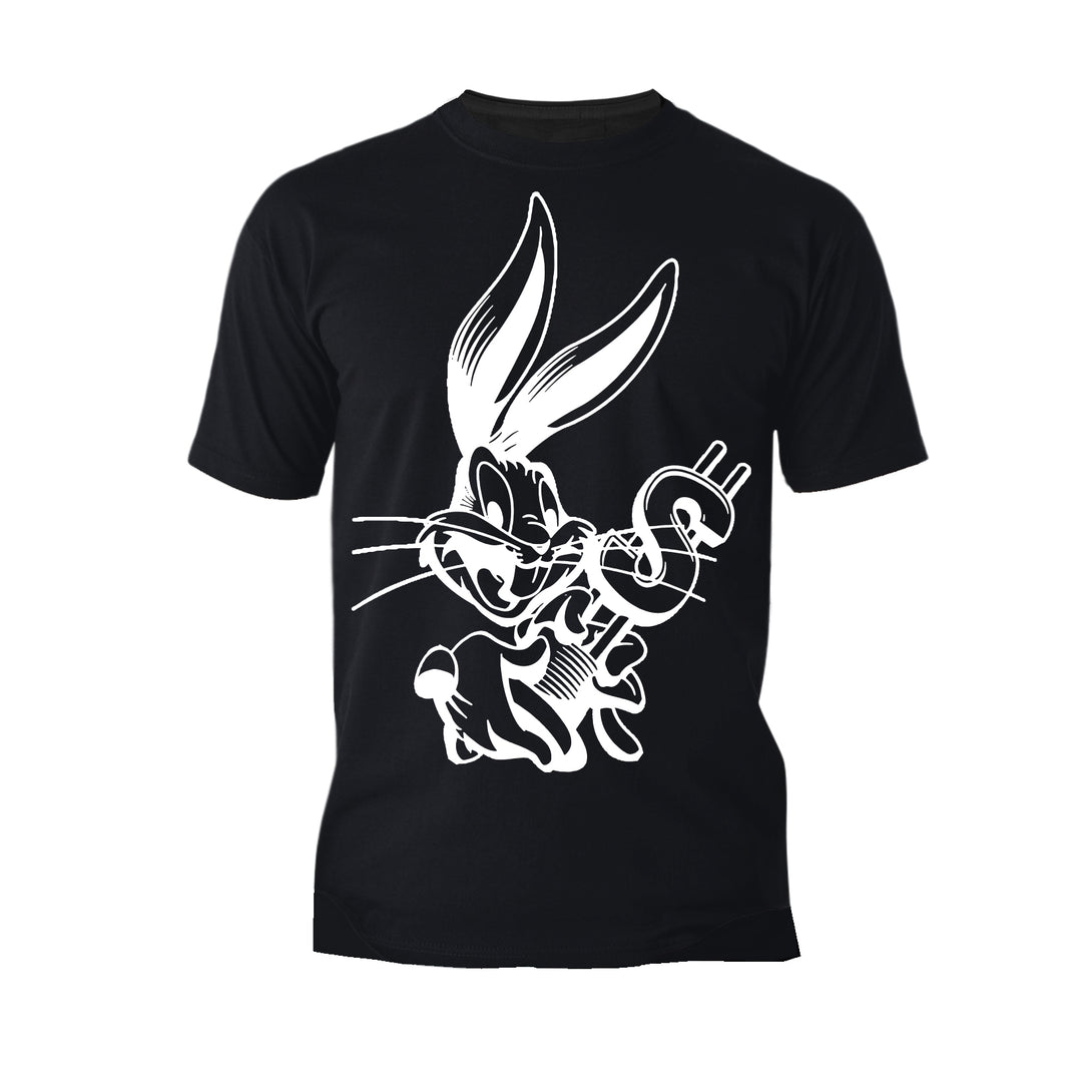 Looney Tunes Bugs Bunny Line Dollar Official Men's T-shirt Black - Urban Species