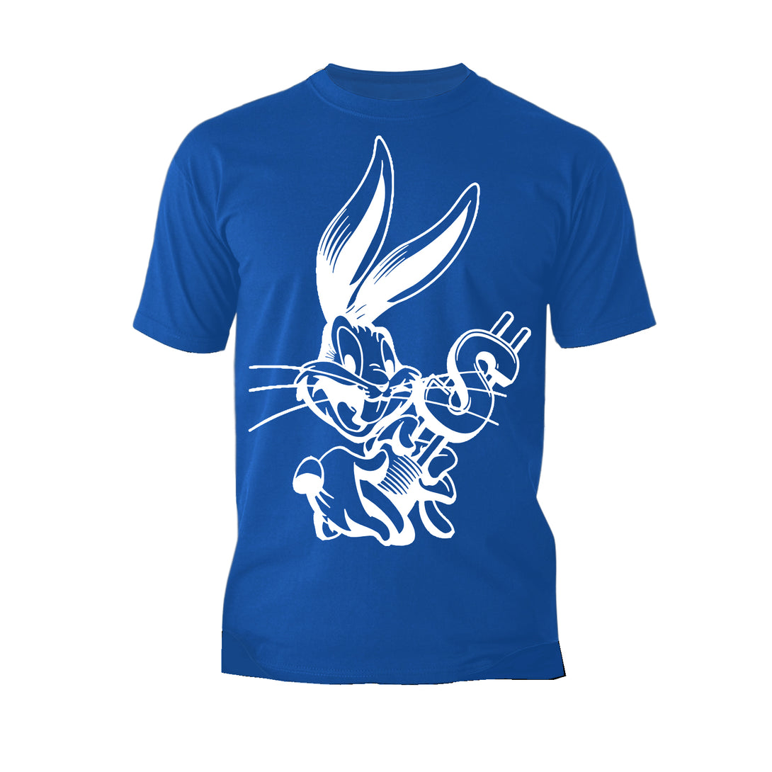 Looney Tunes Bugs Bunny Line Dollar Official Men's T-shirt Blue - Urban Species