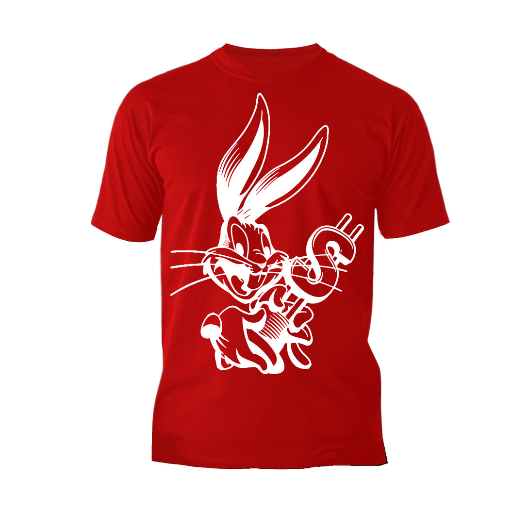 Looney Tunes Bugs Bunny Line Dollar Official Men's T-shirt Red - Urban Species