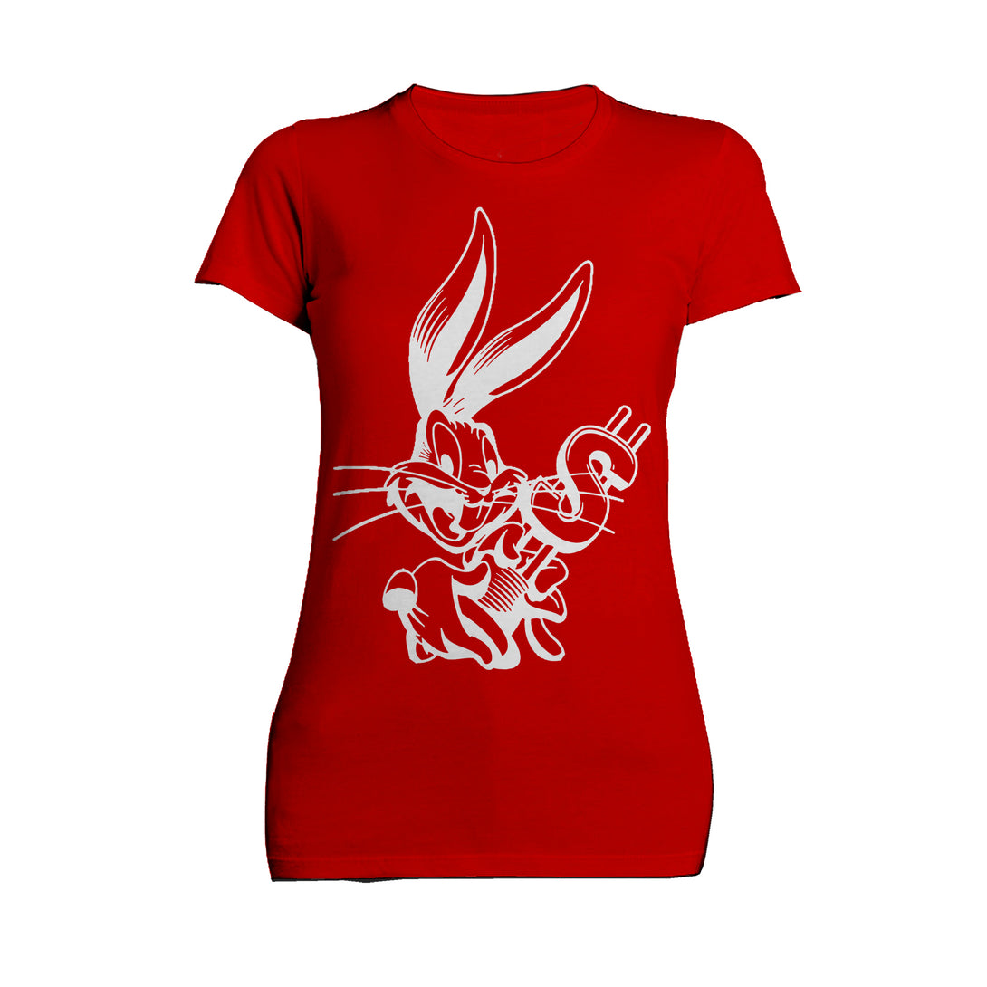 Looney Tunes Bugs Bunny Line Dollar Women's T-shirt Red - Urban Species