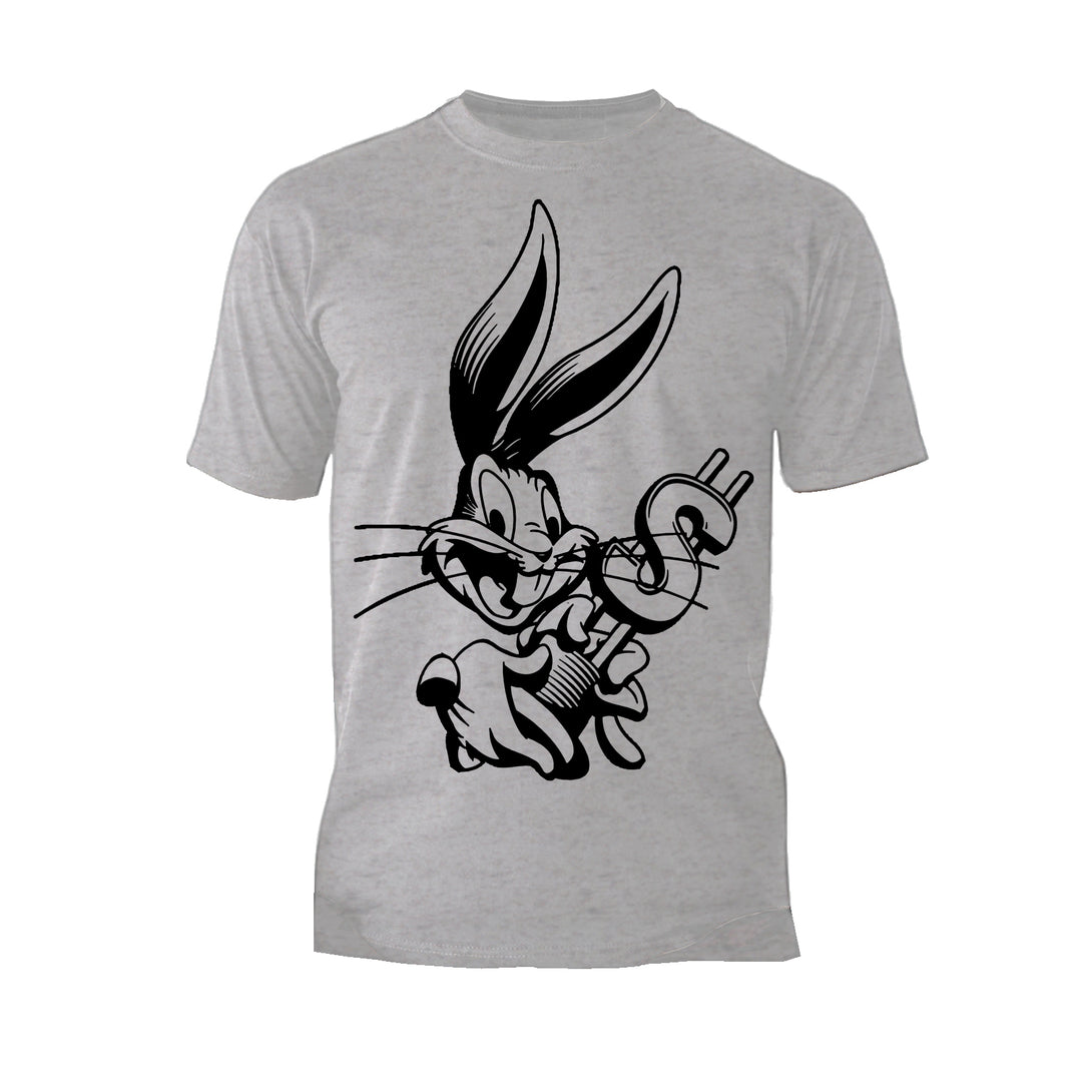 Looney Tunes Bugs Bunny Line Dollar Official Men's T-shirt Sports Grey - Urban Species