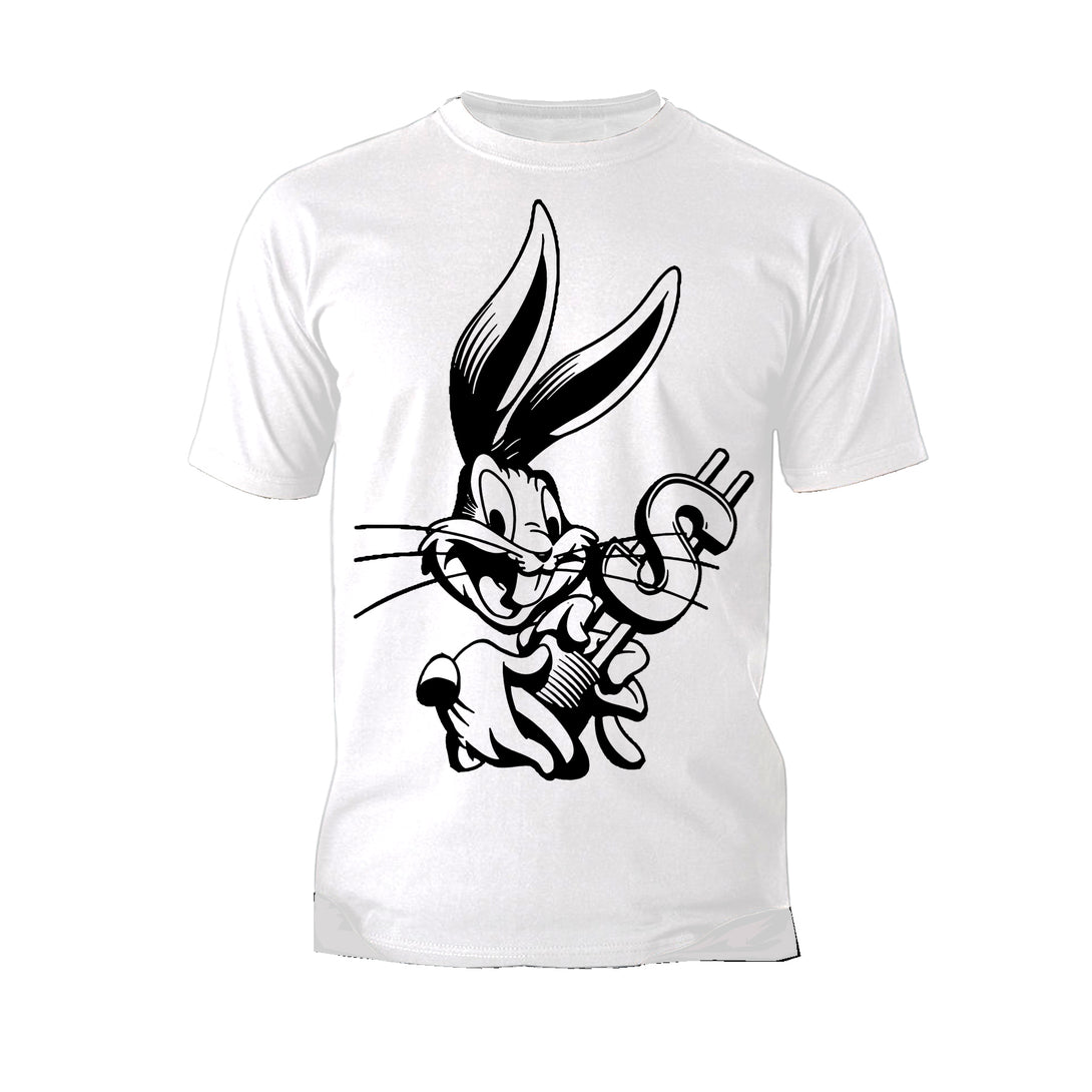 Looney Tunes Bugs Bunny Line Dollar Official Men's T-shirt White - Urban Species