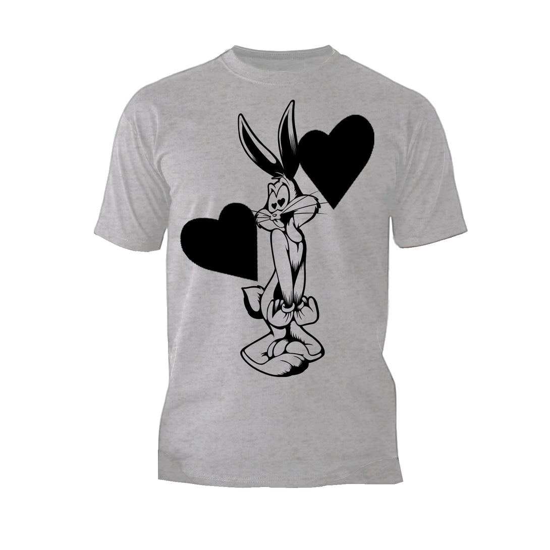 Looney Tunes Bugs Bunny Line Hearts Official Men's T-shirt Sports Grey - Urban Species