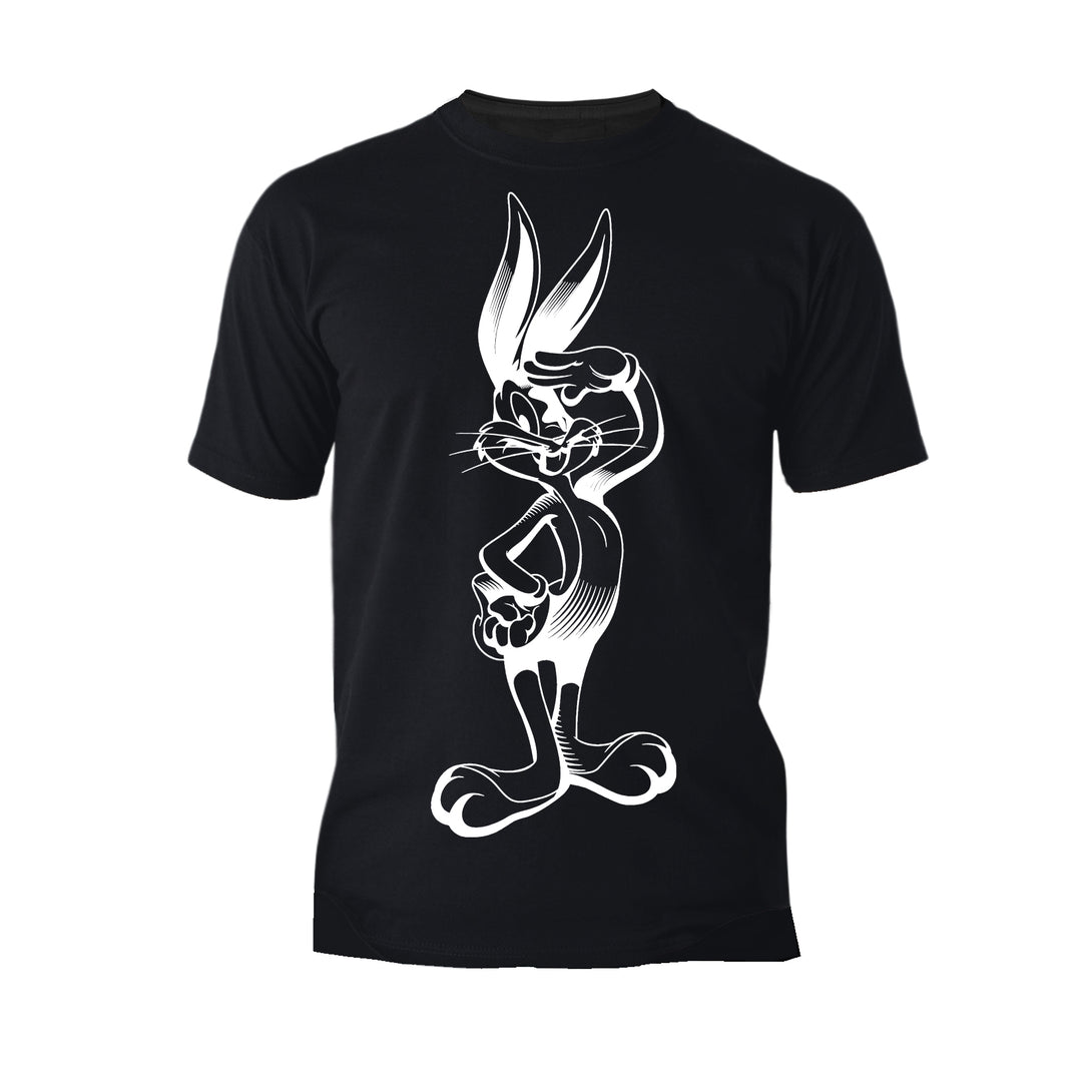 Looney Tunes Bugs Bunny Line Salute Official Men's T-shirt Black - Urban Species