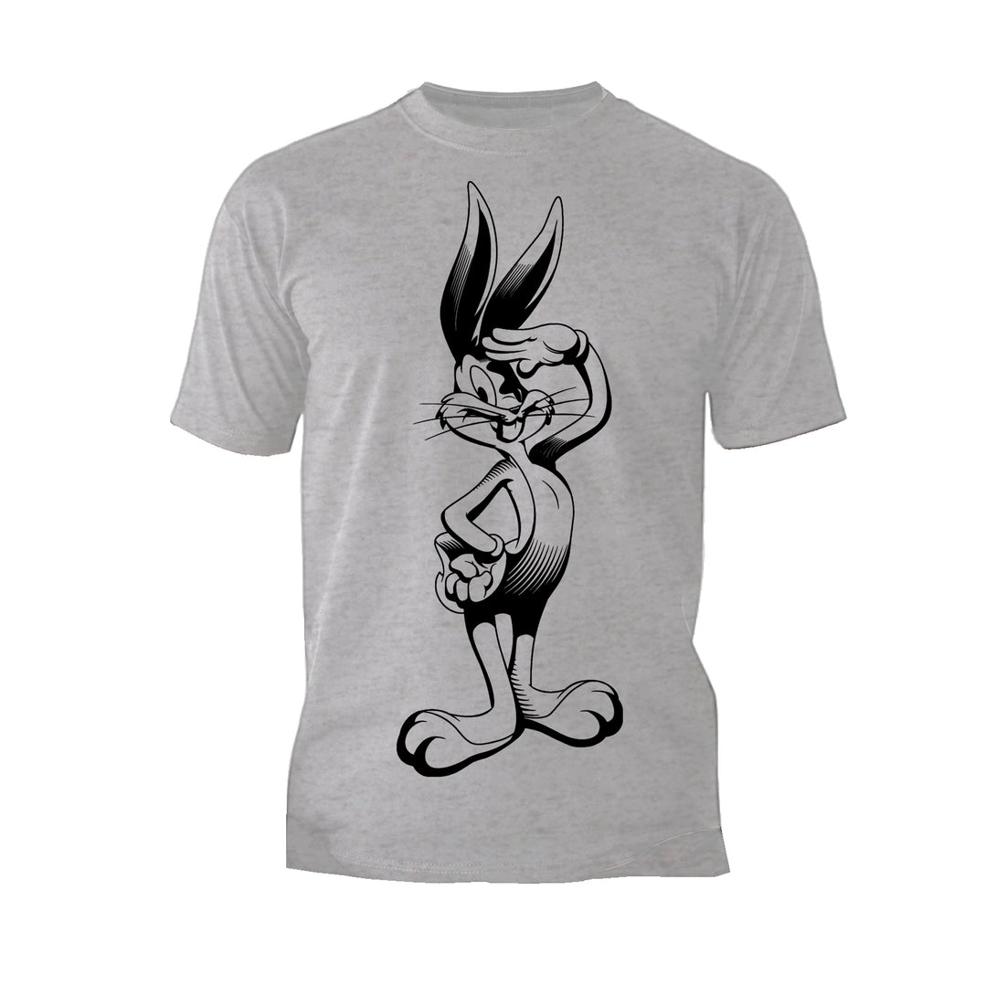 Looney Tunes Bugs Bunny Line Salute Official Men's T-shirt Sports Grey - Urban Species