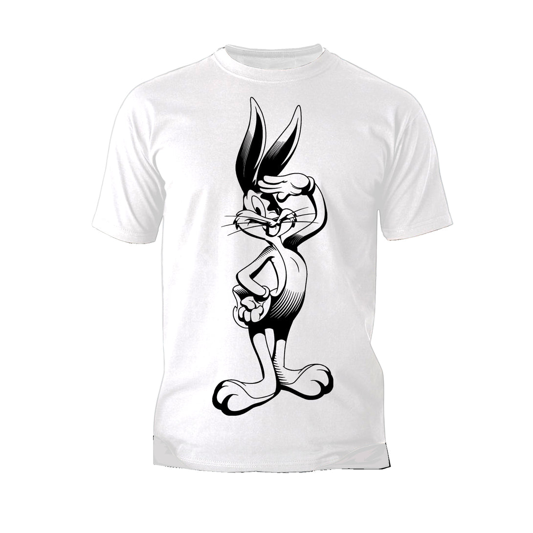 Looney Tunes Bugs Bunny Line Salute Official Men's T-shirt White - Urban Species