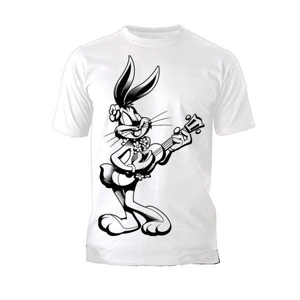 Looney Tunes Bugs Bunny Line Ukulele Official Men's T-shirt White - Urban Species