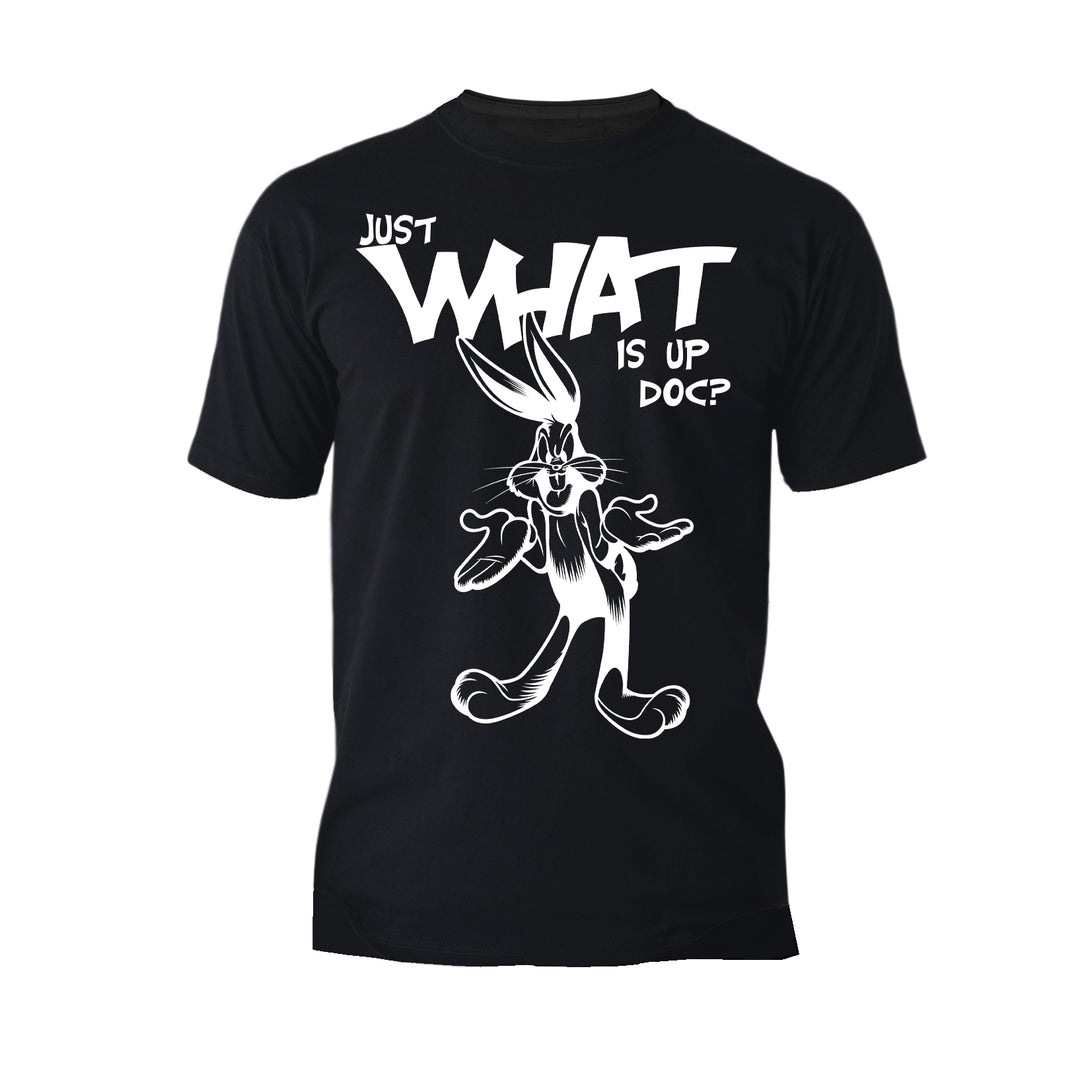 Looney Tunes Bugs Bunny Line Whats Up Doc Official Men's T-shirt Black - Urban Species