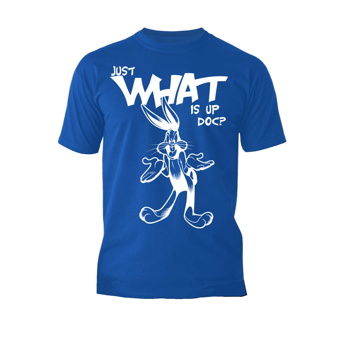 Looney Tunes Bugs Bunny Line Whats Up Doc Official Men's T-shirt Blue - Urban Species