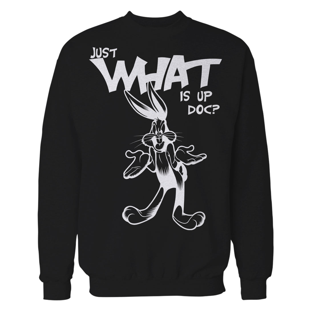 Looney Tunes Bugs Bunny Line Whats Up Doc Official Sweatshirt Black - Urban Species