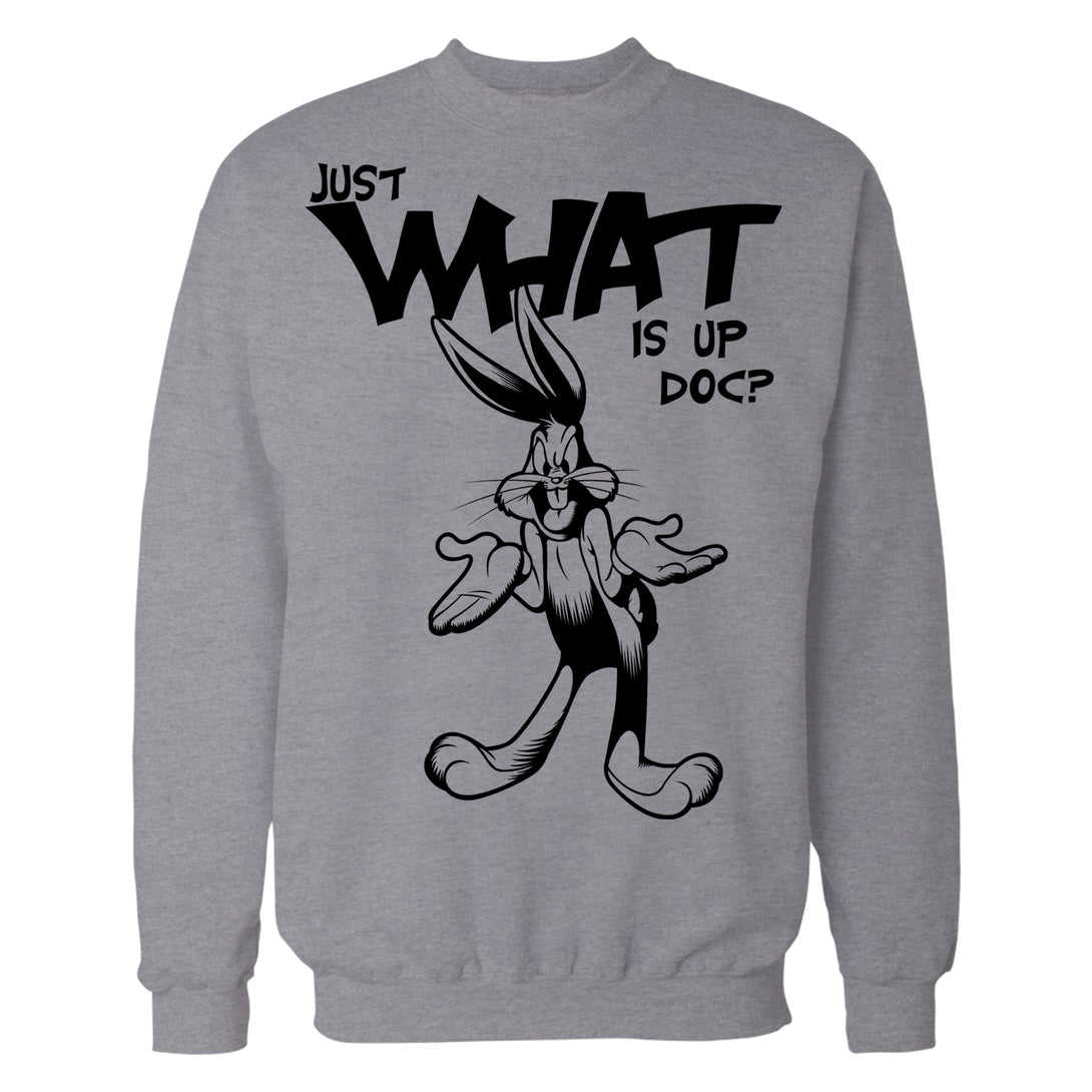 Looney Tunes Bugs Bunny Line Whats Up Doc Official Sweatshirt Sports Grey - Urban Species