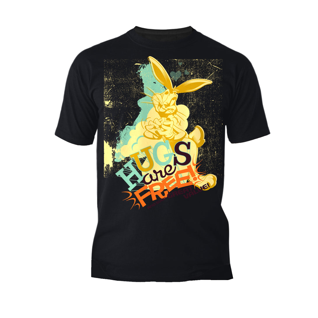 Looney Tunes Bugs Bunny Retro Hugs Free Official Men's T-shirt Black - Urban Species