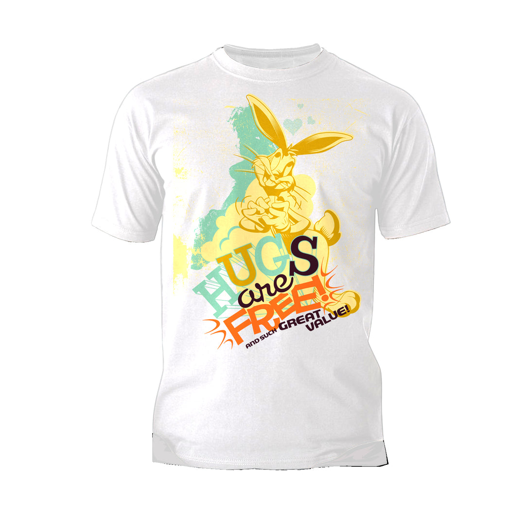 Looney Tunes Bugs Bunny Retro Hugs Free Official Men's T-shirt White - Urban Species