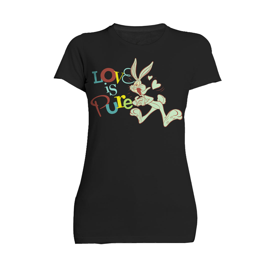 Looney Tunes Bugs Bunny Retro Love Pure Women's T-shirt Black - Urban Species