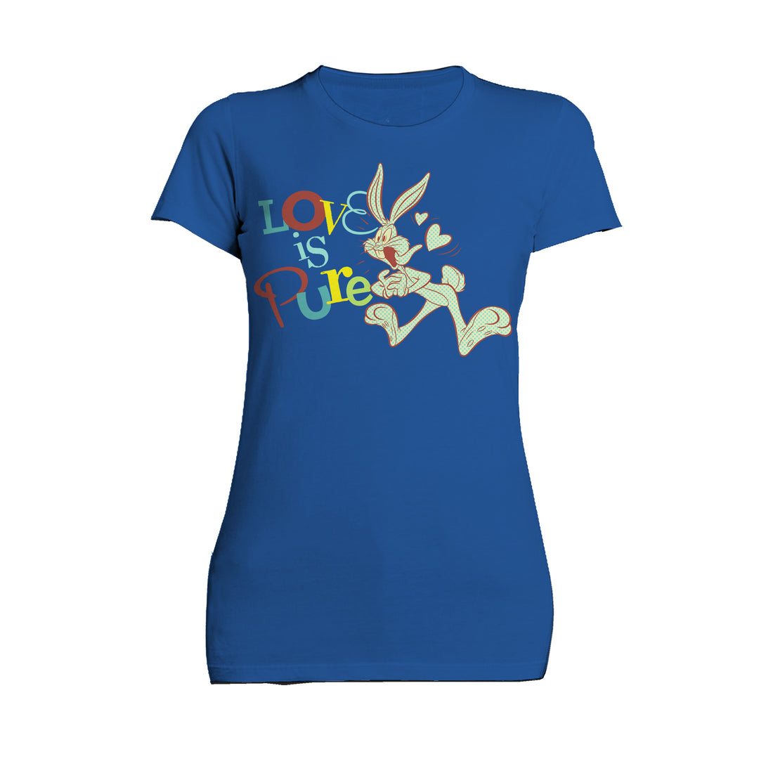 Looney Tunes Bugs Bunny Retro Love Pure Women's T-shirt Blue - Urban Species