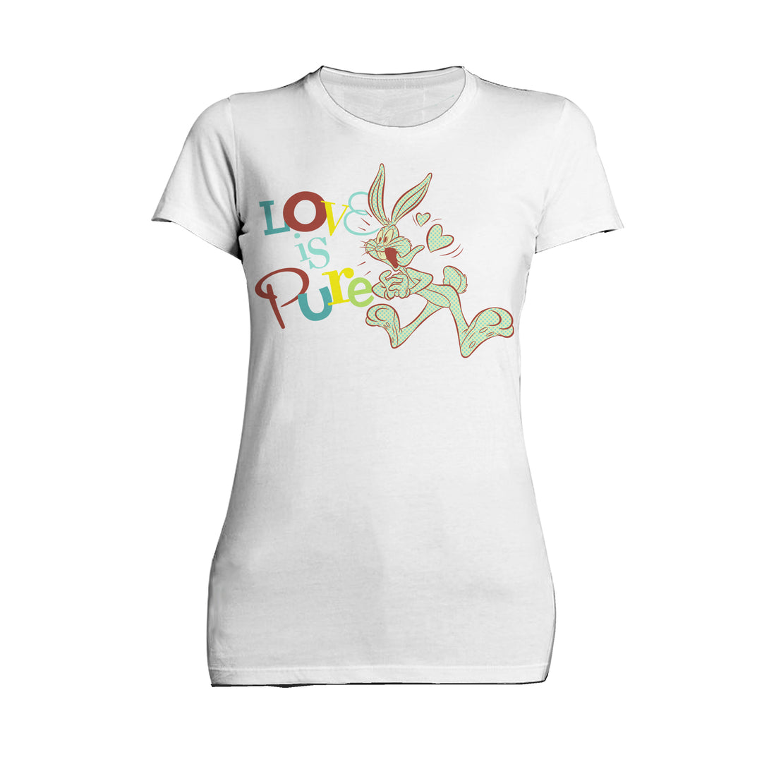 Looney Tunes Bugs Bunny Retro Love Pure Women's T-shirt White - Urban Species