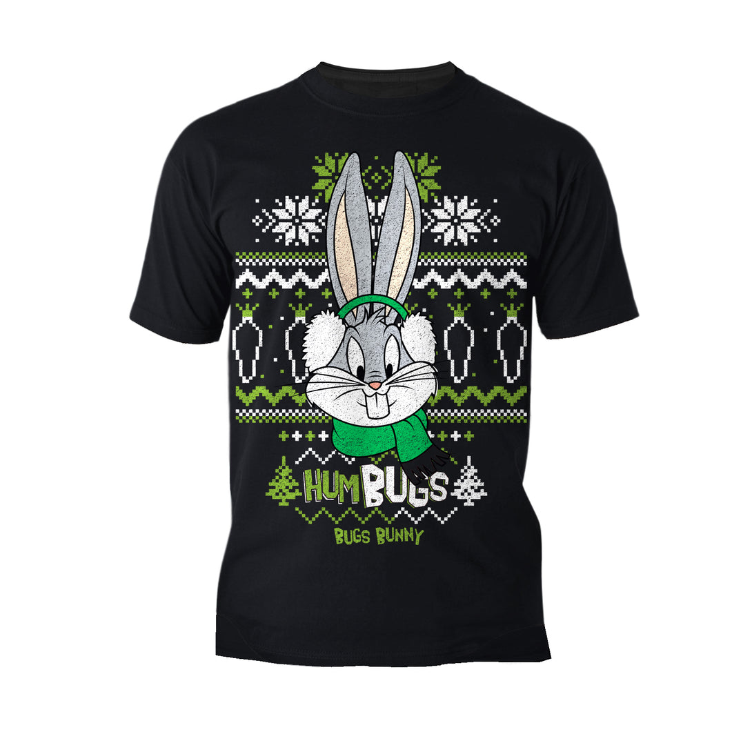 Looney Tunes Bugs Bunny Xmas HumBugs Official Men's T-Shirt Black - Urban Species