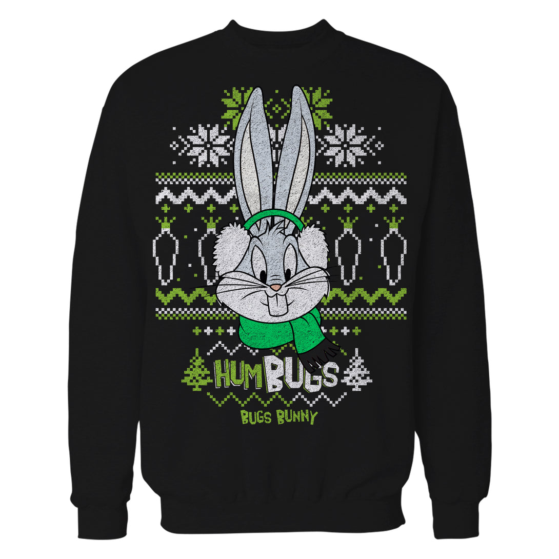 Looney Tunes Bugs Bunny Xmas HumBugs Official Men's Sweatshirt Black - Urban Species