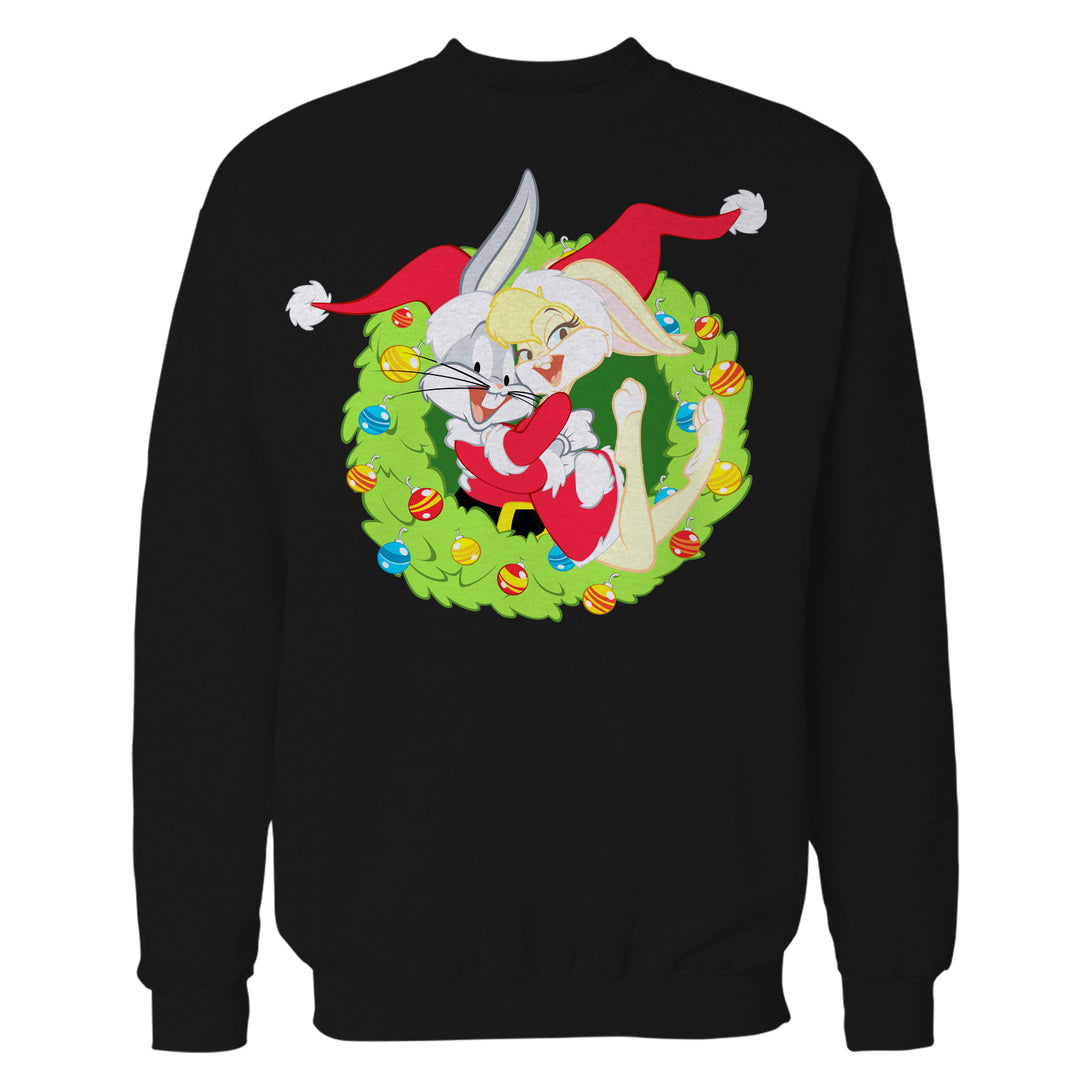 Looney Tunes Bugs Lola Bunny Xmas Santa Official Sweatshirt Black - Urban Species