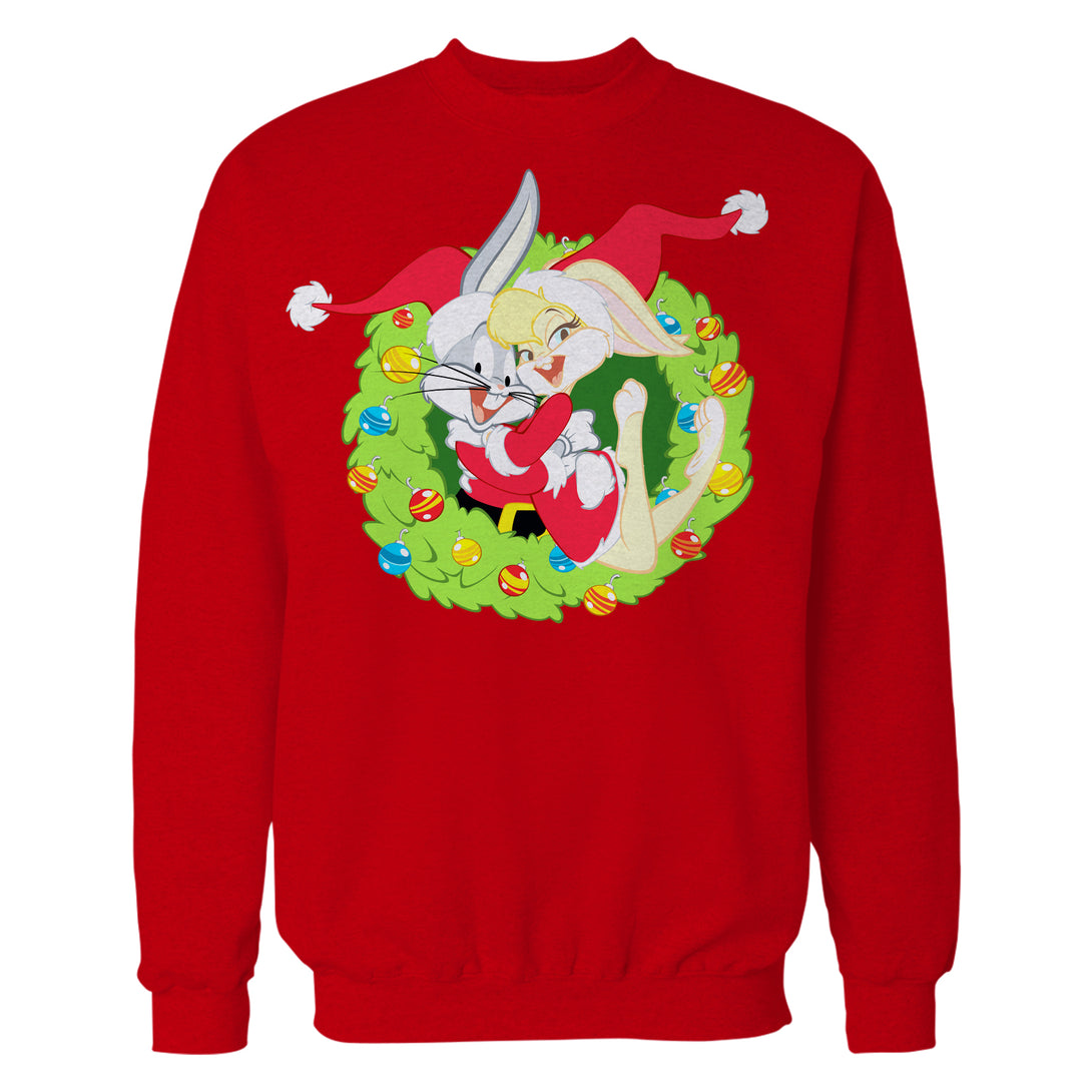 Looney Tunes Bugs Lola Bunny Xmas Santa Official Sweatshirt Red - Urban Species
