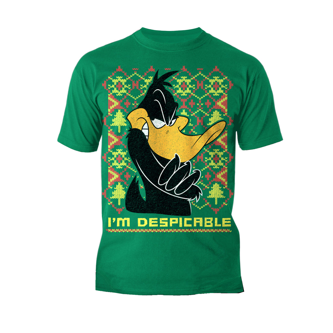 Looney Tunes Daffy Duck Xmas Despicable Official Men's T-Shirt Green - Urban Species
