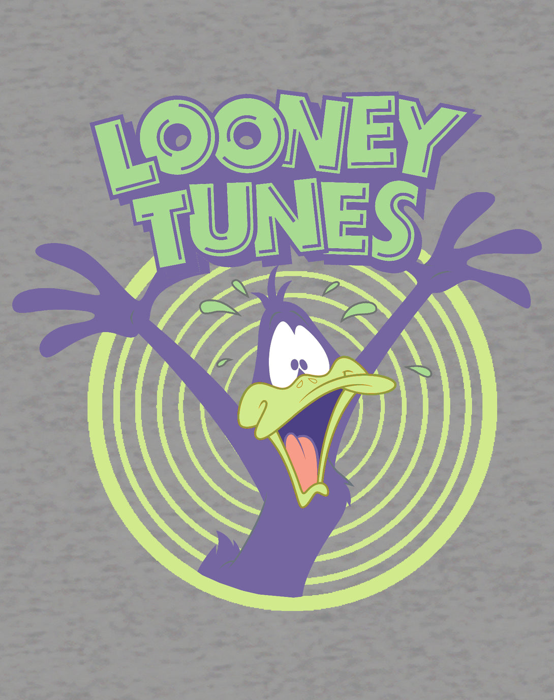 Looney Tunes Daffy Duck Logo Crazy Official Men's T-shirt Sports Grey - Urban Species Design Close Up