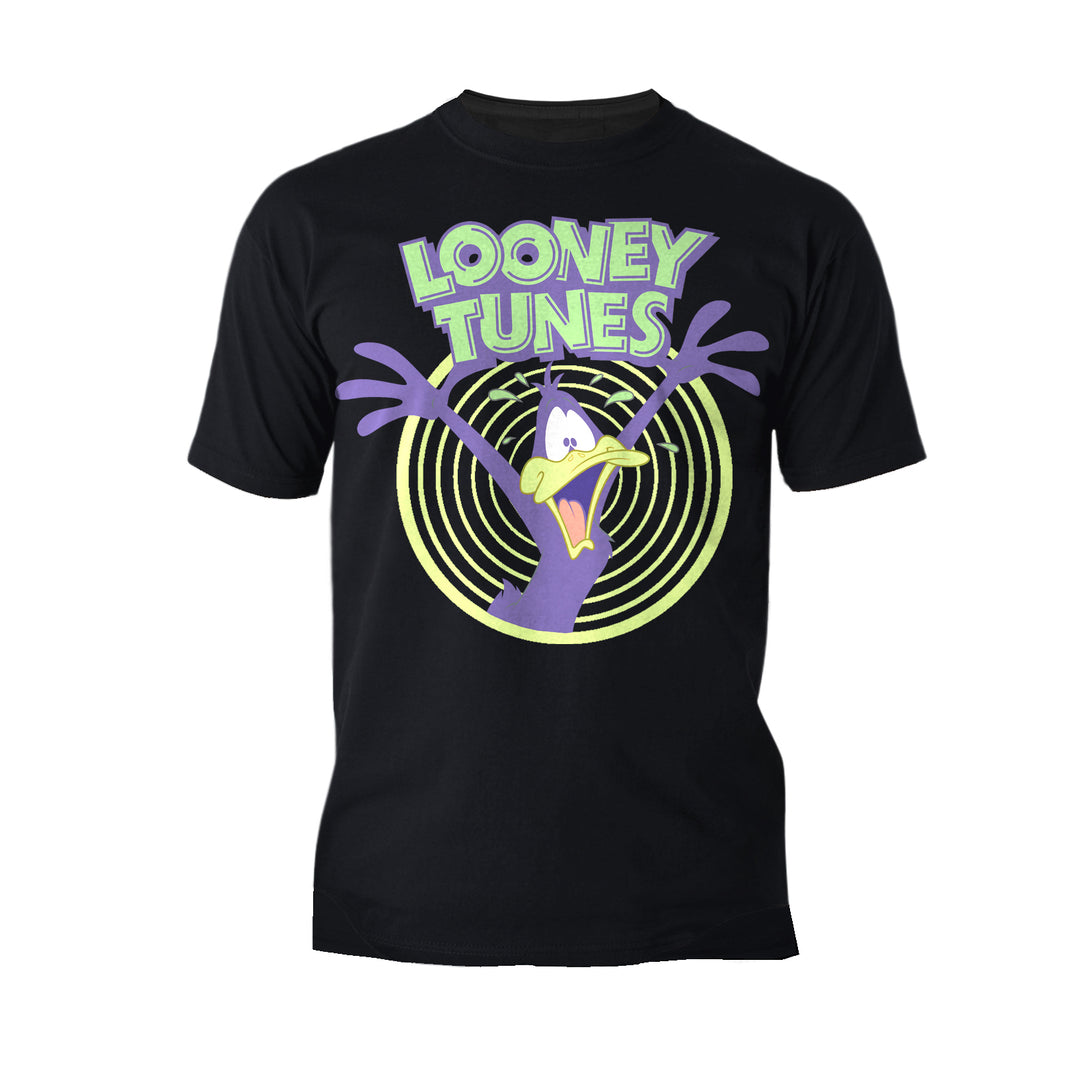 Looney Tunes Daffy Duck Logo Crazy Official Men's T-shirt Black - Urban Species