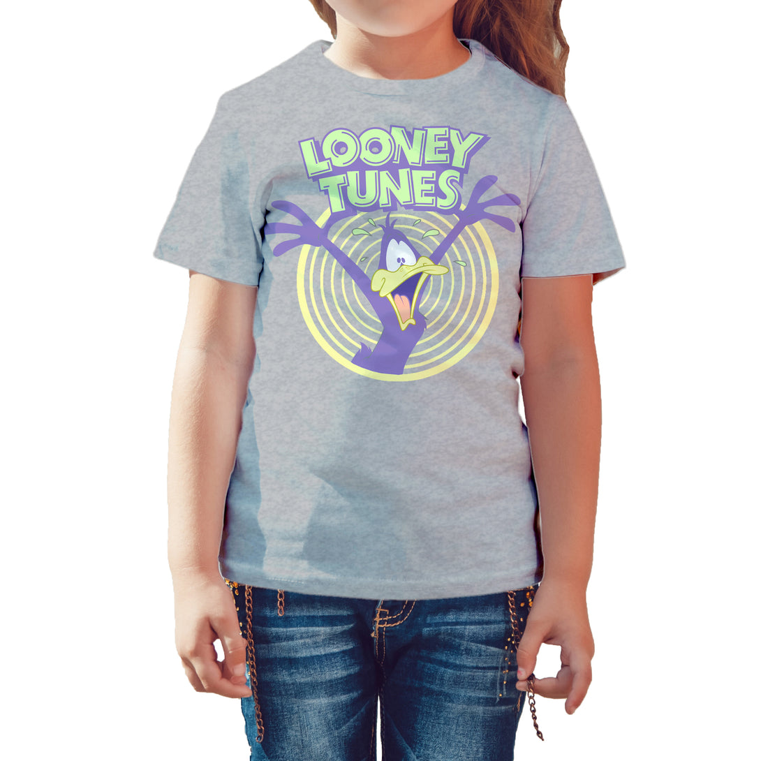 Looney Tunes Daffy Duck +Logo Crazy Official Kid's T-shirt Sports Grey - Urban Species