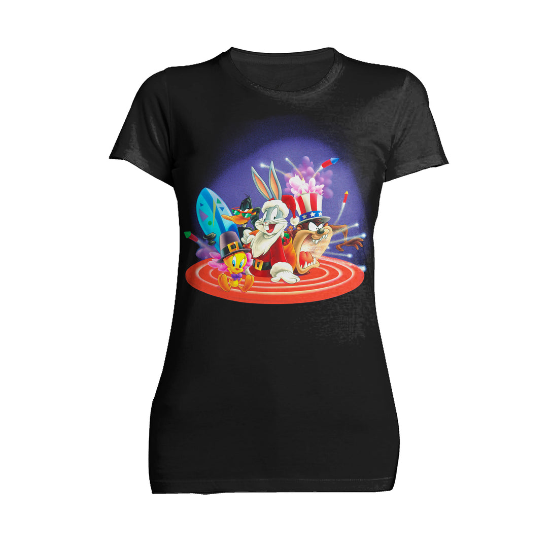 Looney Tunes Looney Tunes American Holiday Official Women's T-Shirt Black - Urban Species
