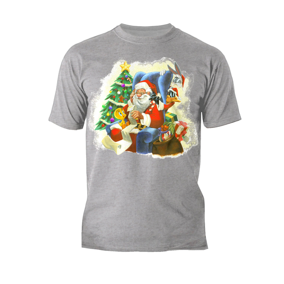 Looney Tunes Looney Tunes Xmas Santa Official Men's T-Shirt Sports Grey - Urban Species