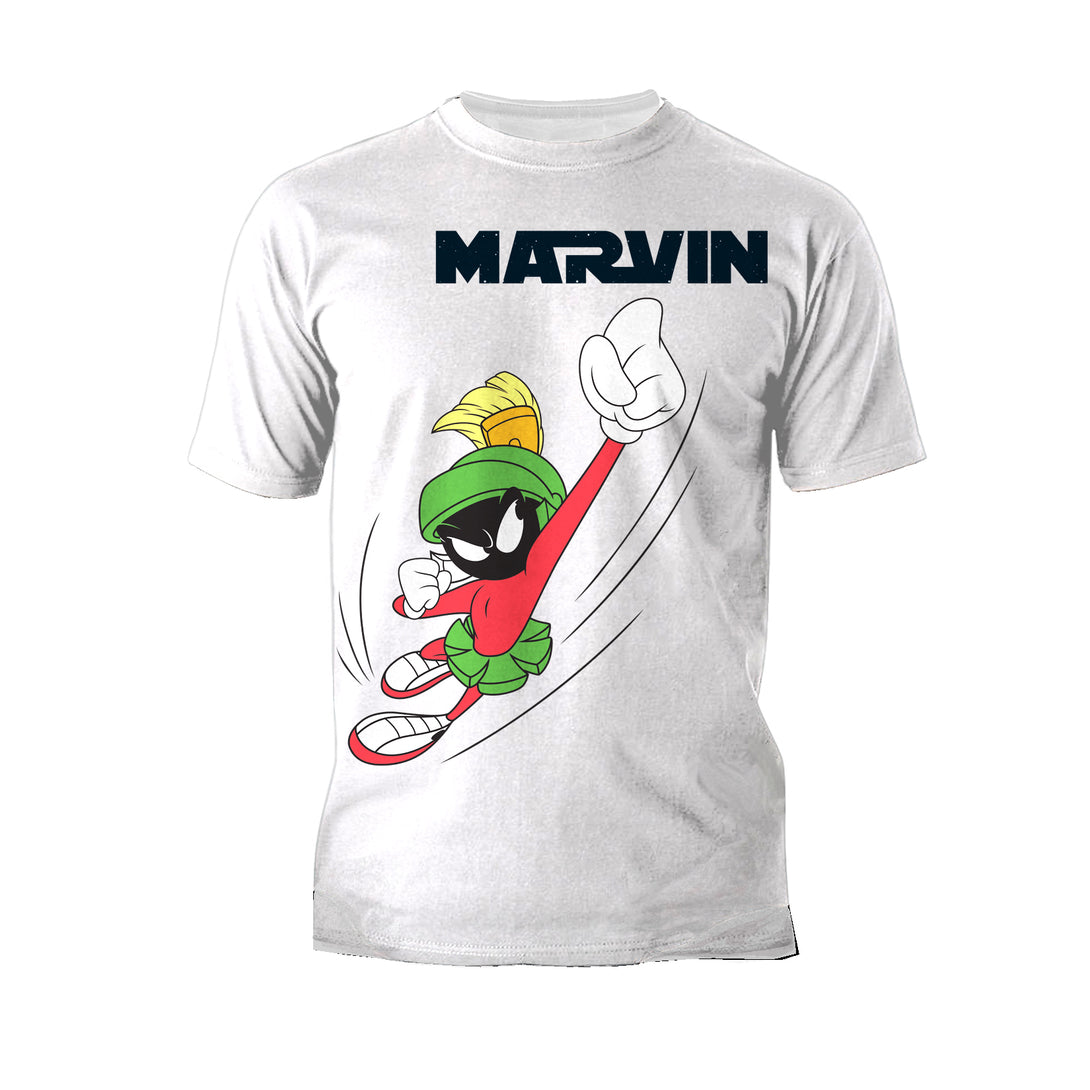 Looney Tunes Marvin Flying Martian Official Men's T-shirt White - Urban Species