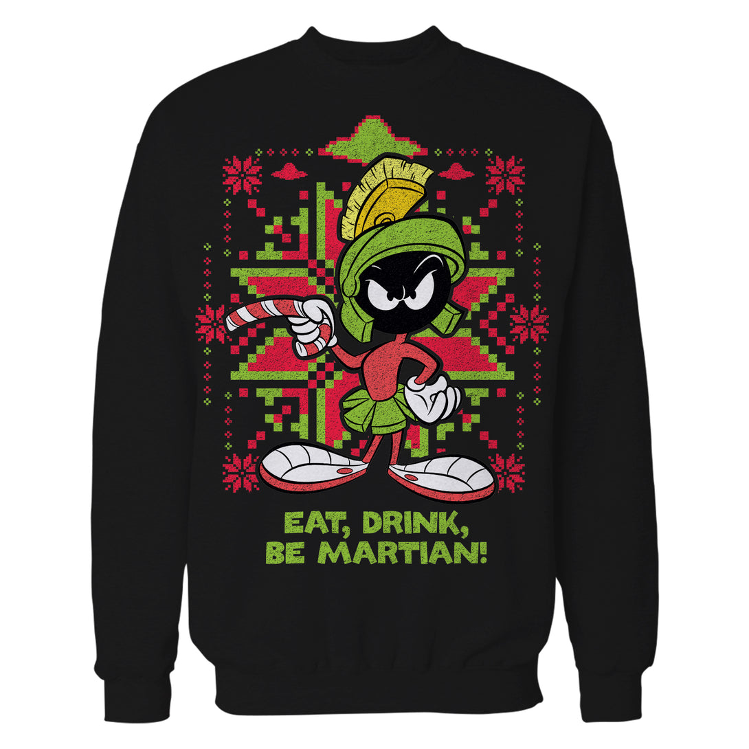 Looney Tunes Marvin Martian Xmas Eat Official Sweatshirt Black - Urban Species