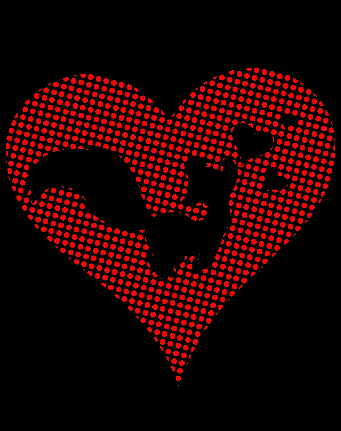 Looney Tunes Pepe Le Pew Logo Love Heart Official Men's T-shirt Black - Urban Species Design Close Up