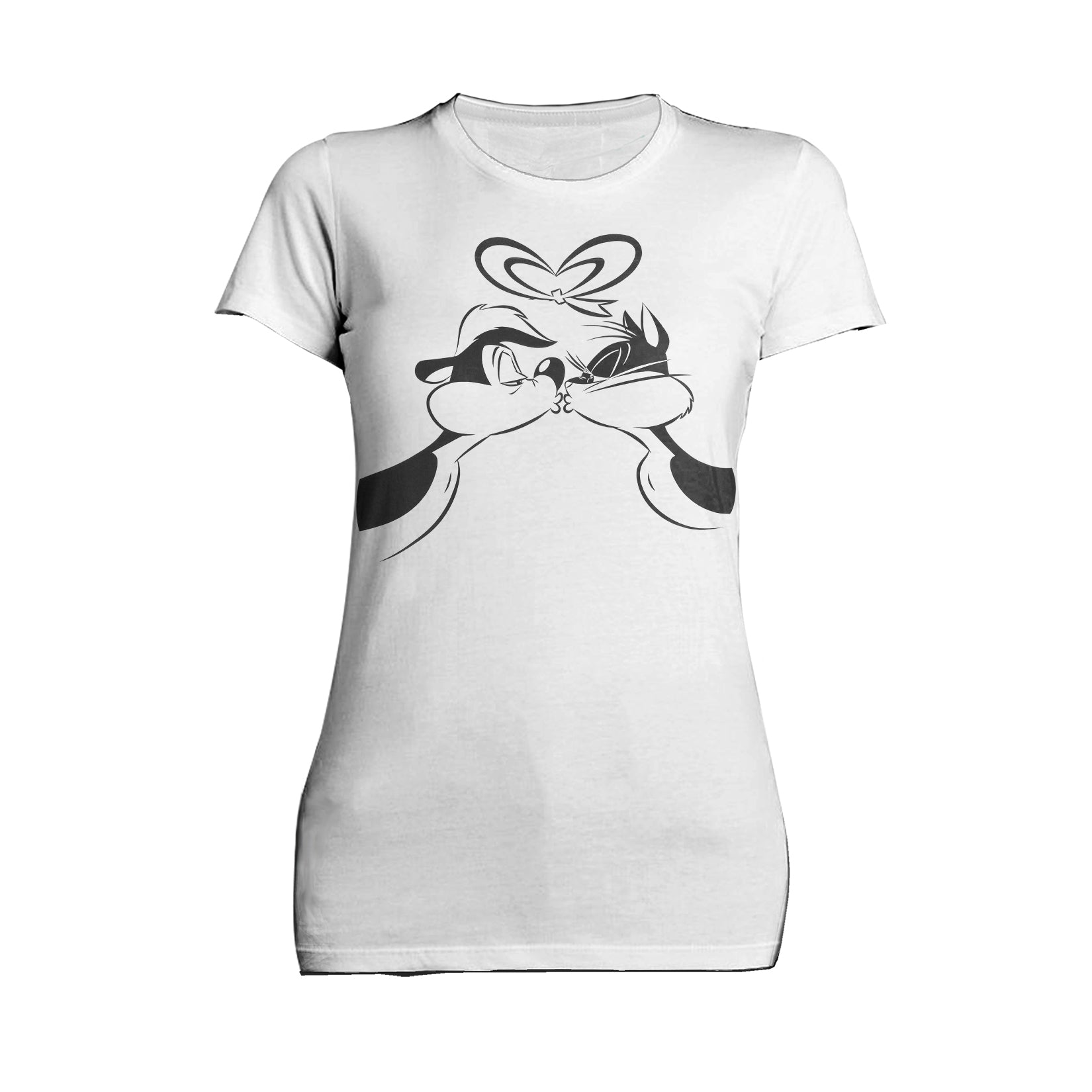 Looney Tunes Pepe Le Pew Valentines Kiss Official Women's T