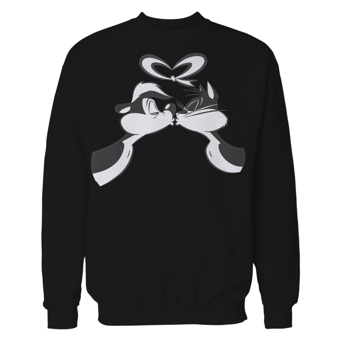 Looney Tunes Pepe Le Pew Valentines Kiss Official Sweatshirt Black - Urban Species