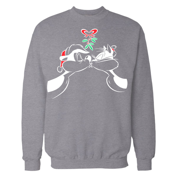 Looney Tunes Pepe Le Pew Xmas Kiss Official Sweatshirt Sports Grey - Urban Species