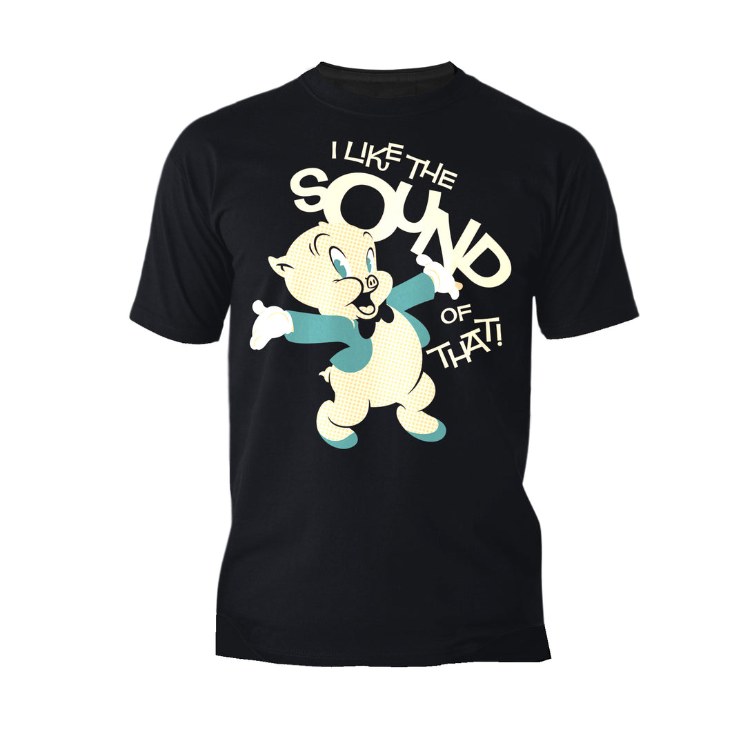 Looney Tunes Porky Pig Retro Like The Sound Official Men's T-shirt Black - Urban Species