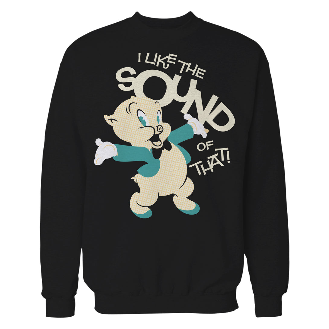 Looney Tunes Porky Pig Retro Like The Sound Official Sweatshirt Black - Urban Species