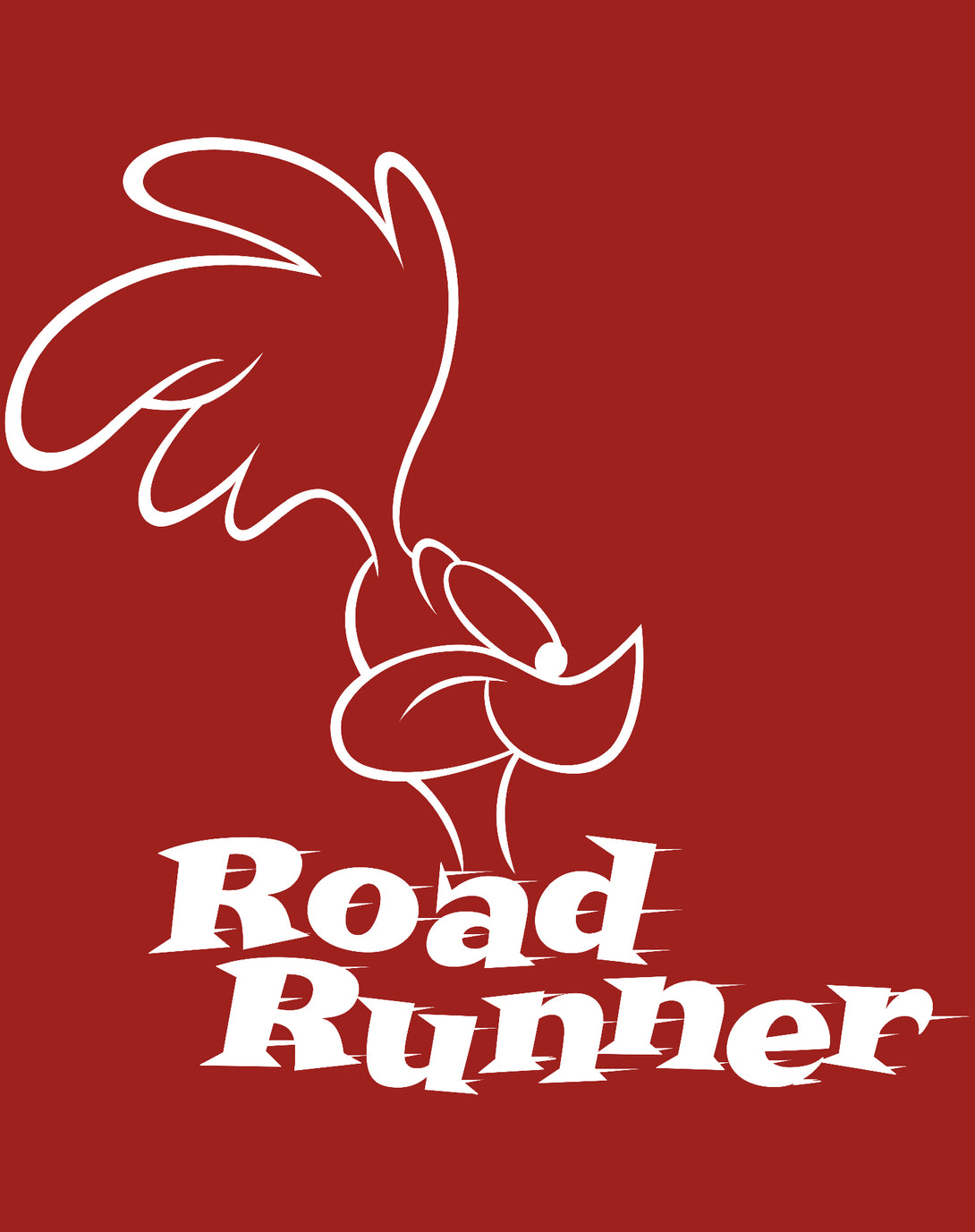 Looney Tunes Road Runner +Logo Profile Official Men's T-Shirt Red - Urban Species Design Close Up